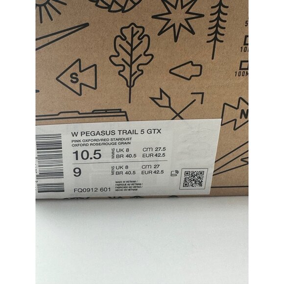 Nike Pegasus Trail 5 Gore-Tex Pink Running FQ0912-601 Women’s 10.5 / Men's 9 - Picture 9 of 9